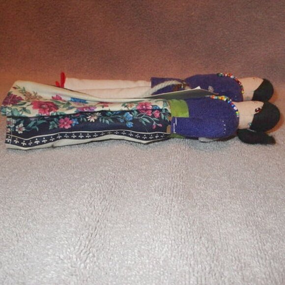Vtg Handcrafted Navajo Doll Set Of 2 Man & Woman Traditional Clothes Alta Silago - Picture 4 of 9